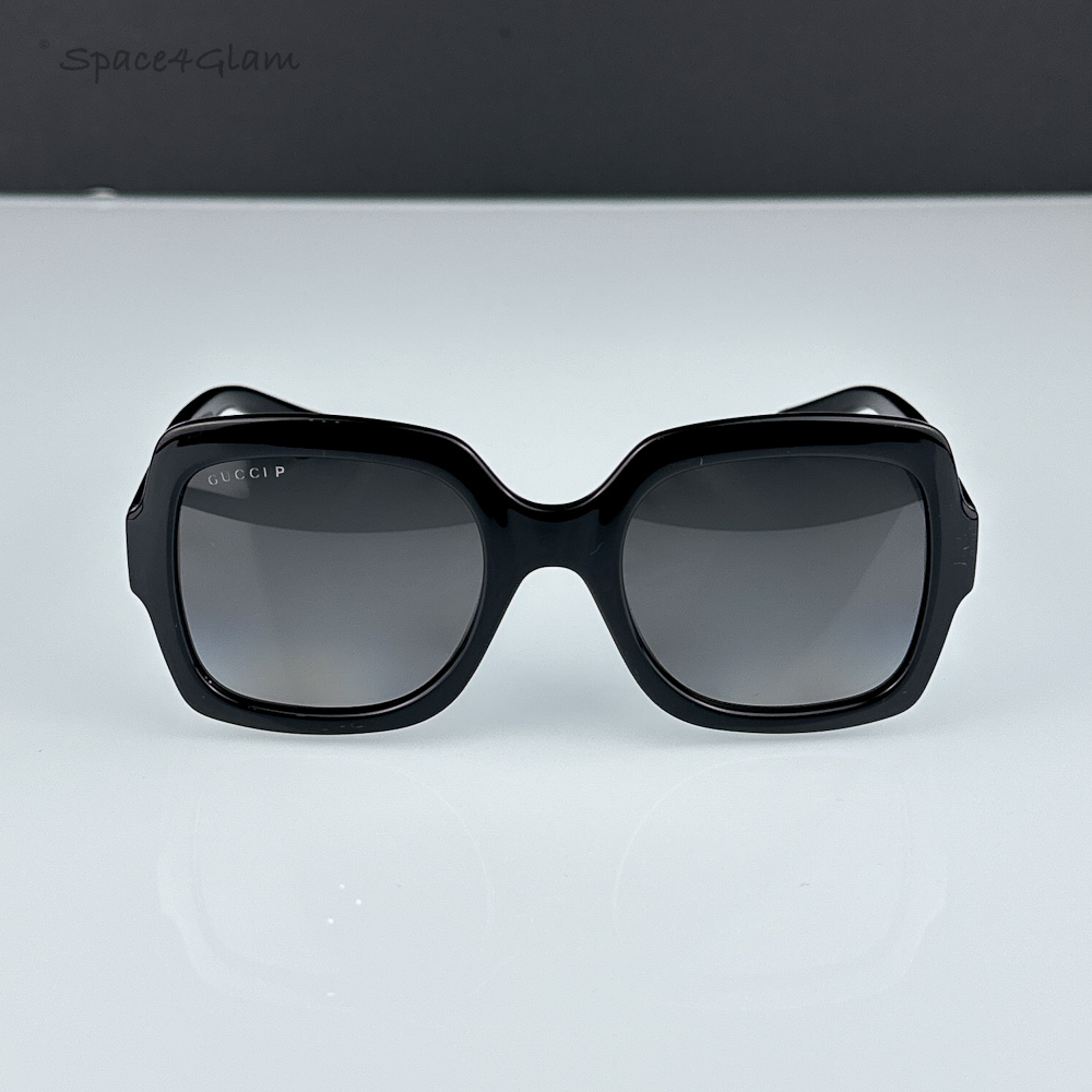 Gucci Women Sunglasses Black Gradient Grey Polarized Square GG1337S 002 NEW